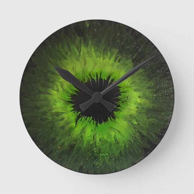 Green Iris Wall Clock (Front)