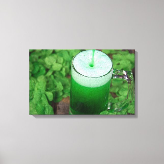 Green Irish Beer Canvas Print (Front)
