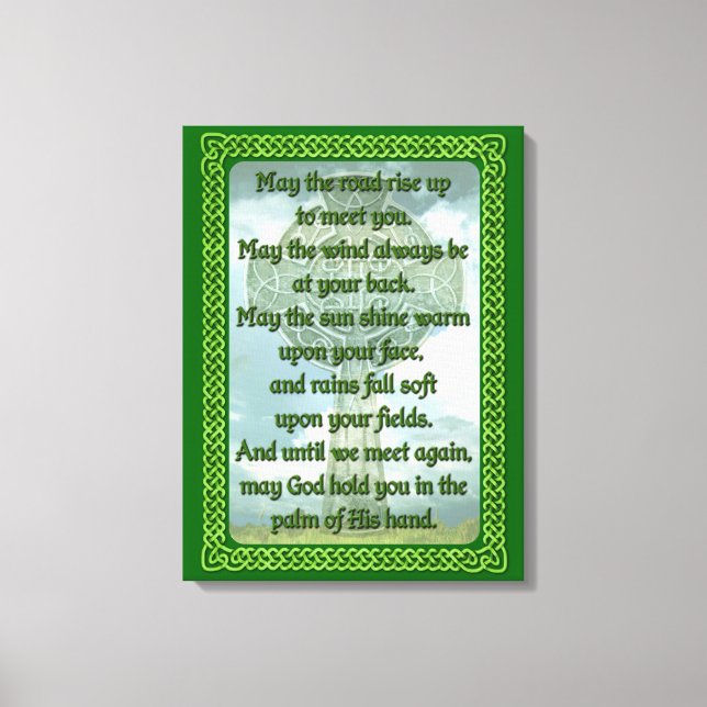 Green Irish Blessing Canvas Print (Front)