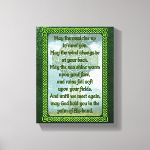 Green Irish Blessing Canvas Print
