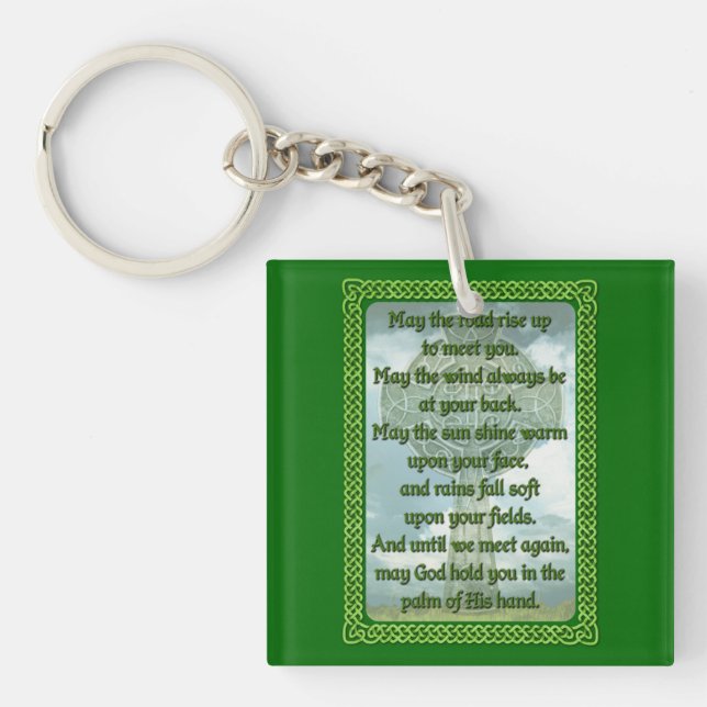 Green Irish Blessing Key Ring (Front)