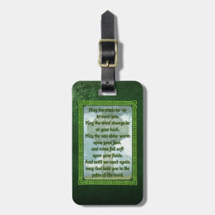 Green Irish Blessing Luggage Tag