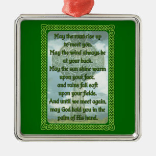 Green Irish Blessing Metal Tree Decoration