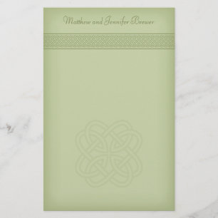 Green Irish Celtic Knot Personalised Stationary Stationery