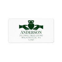 Green Irish Claddagh Ring Return Address