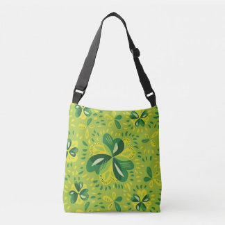 Green Irish Clover Pattern Crossbody Bag