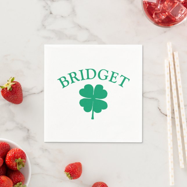 Green Irish Four Leaf Clover St Patricks Day      Napkin (Insitu)