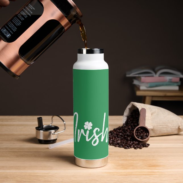Green Irish Four Leaf Clover St Patricks Day      Water Bottle (Coffee)
