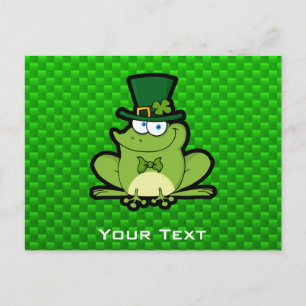Green Irish Frog Postcard