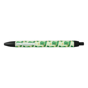 Green Irish Hat pattern , st patrick's day design Black Ink Pen