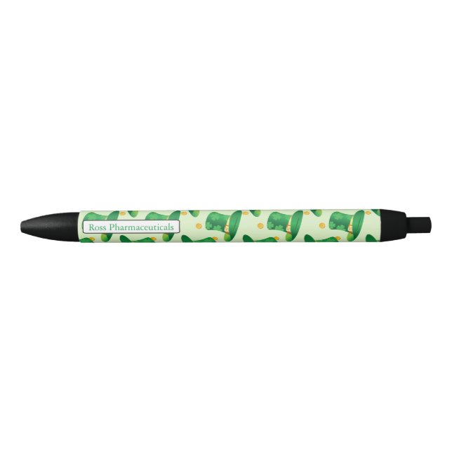 Green Irish Hat pattern , st patrick's day design Black Ink Pen (Front)