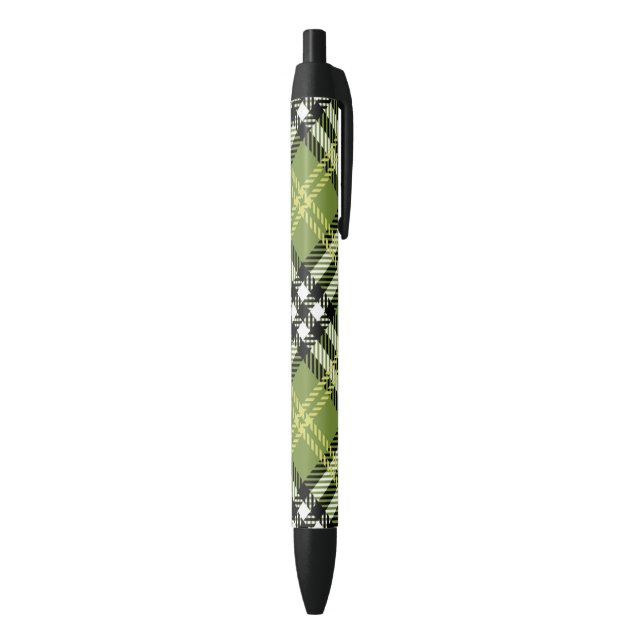 Green Irish Plaid Pattern Black Ink Pen (Bottom (Vertical))