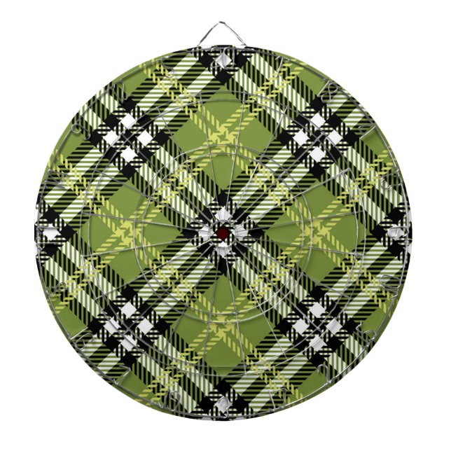 Green Irish Plaid Pattern Dartboard (Front)