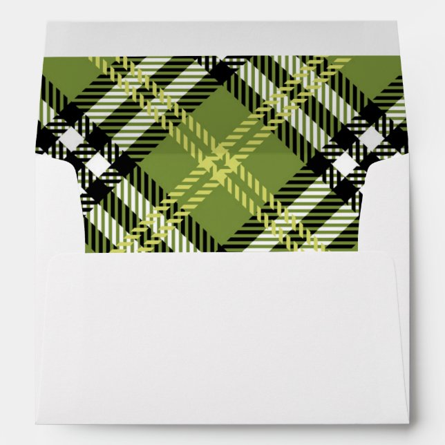 Green Irish Plaid Pattern Envelope (Back (Bottom))
