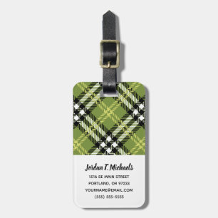 Green Irish Plaid Pattern Luggage Tag