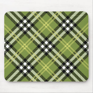 Green Irish Plaid Pattern Mouse Mat