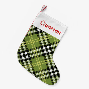 Green Irish Plaid Pattern Small Christmas Stocking