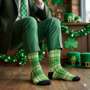 Green Irish Plaid  Socks