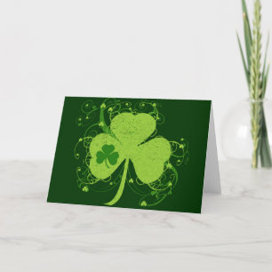 Green Irish Shamrock Card