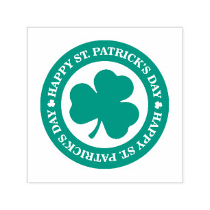 Green Irish Shamrock Happy St. Patrick's Day Self-inking Stamp