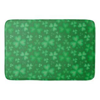 Green Irish Shamrock Pattern Bath Mat