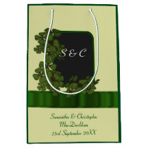 Green Irish shamrock personalised wedding