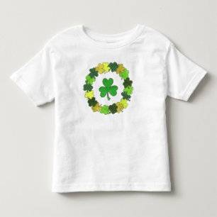 Green Irish Shamrock Wreath St. Patrick's Day Toddler T-Shirt