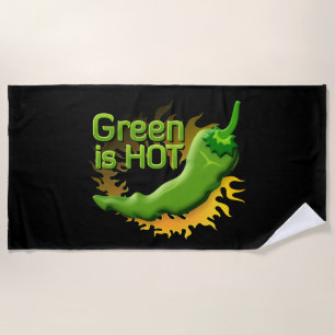 Green is HOT Beach Towel