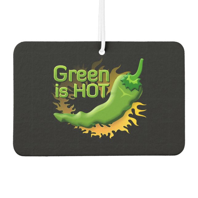 Green is HOT Car Air Freshener (Front)