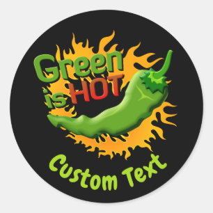 Green is HOT Classic Round Sticker