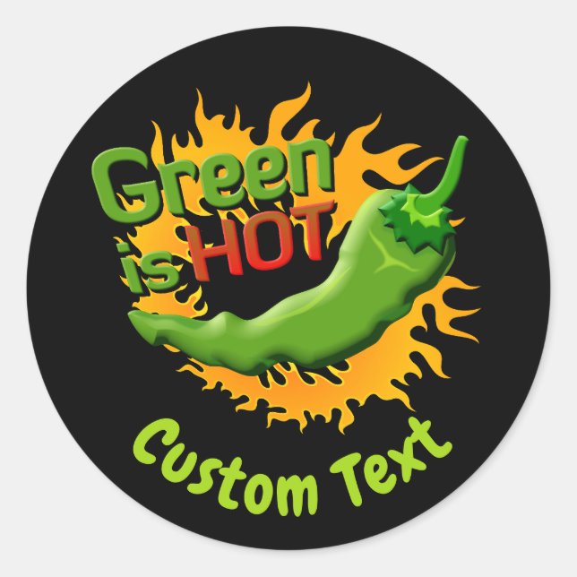 Green is HOT Classic Round Sticker (Front)