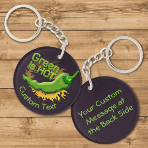 Green is HOT Keychain