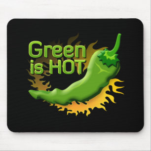 Green is HOT Mouse Mat