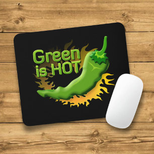 Green is HOT Mouse Mat