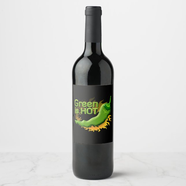 Green is HOT Wine Label (Front)