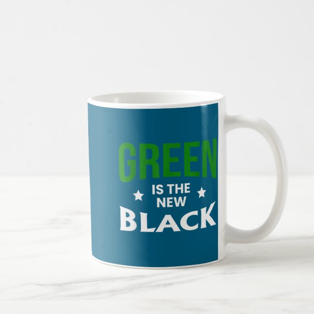 Green Is The New Black St. Patricks Day  Coffee Mug (Right)
