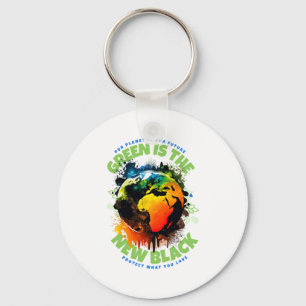 Green Is The New Black T Shirt Key Ring