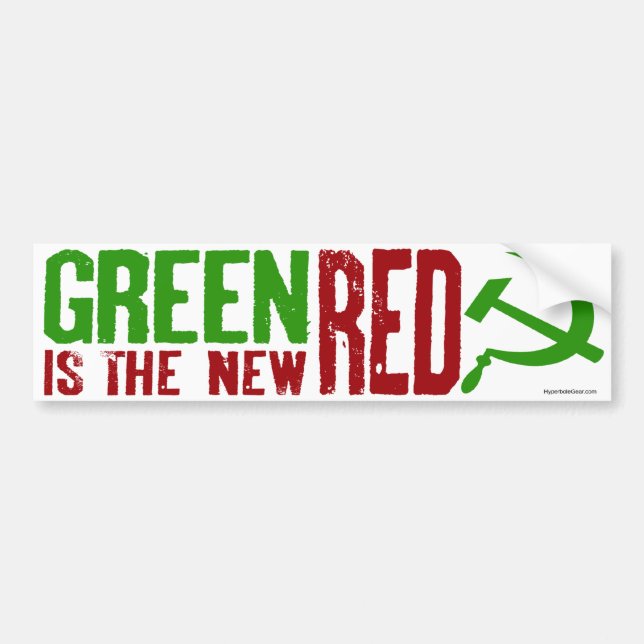Green is the New Red bumper sticker (Front)