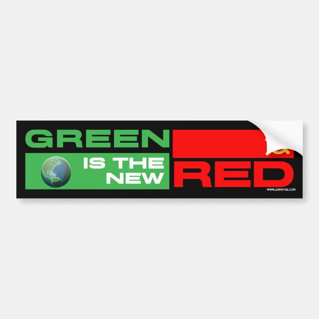 Green Is the New Red Bumper Sticker (Front)