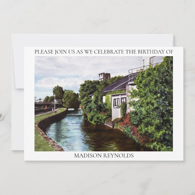 Green Island Illustration Invitation (Front)