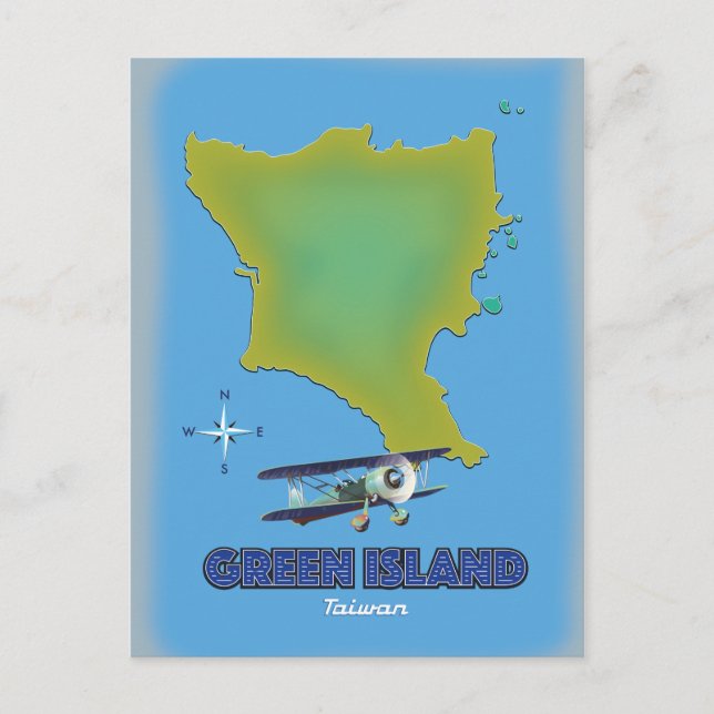 Green Island Taiwan travel poster. Postcard (Front)