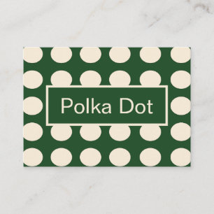 Green Ivory Colour Polka Dot Business Card
