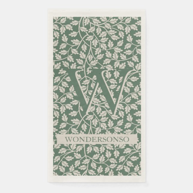 Green Ivory Flower two dual Napkin (Front)