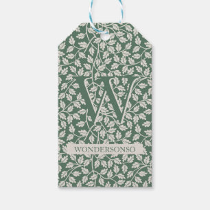 Green Ivory Flower two dual Thank You Gift Tags