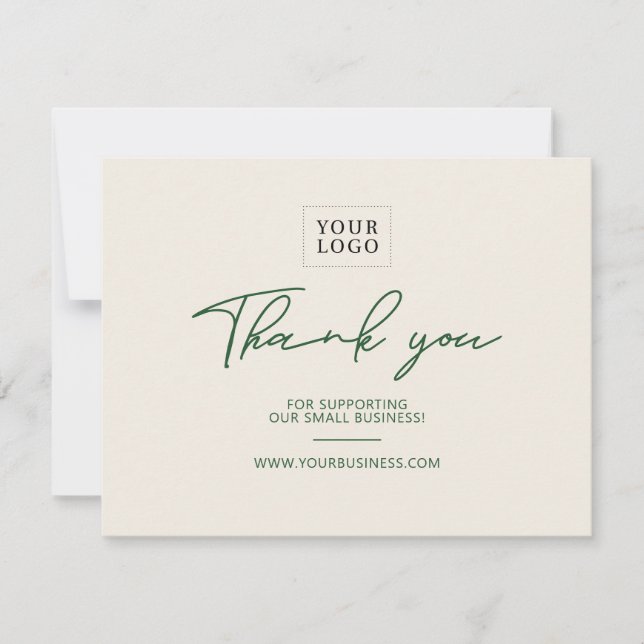 Green & Ivory Lettering Business Package Thank You (Front)