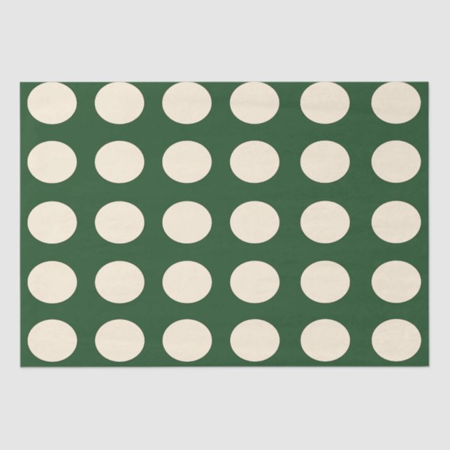 Green Ivory Polka Dot Tissue Paper (Front)
