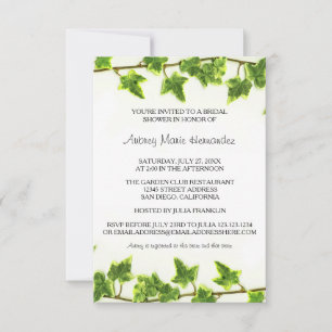 Green Ivy - 3x5 Bridal Shower Invitation