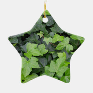 Green Ivy Botanical Print Ceramic Tree Decoration