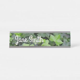 Green Ivy Botanical Print Desk Name Plate