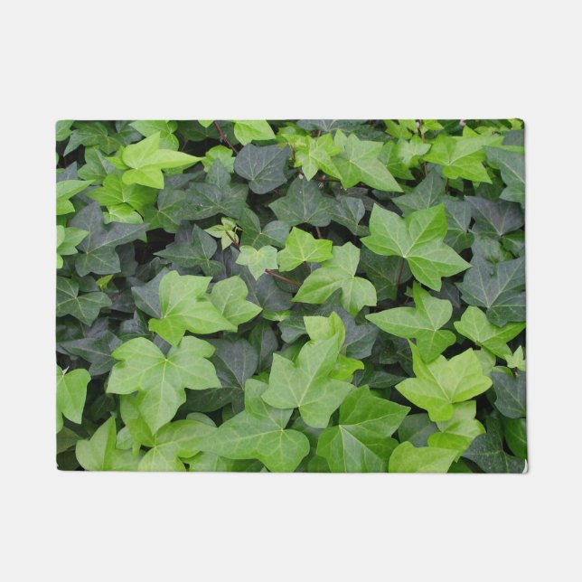 Green Ivy Botanical Print Doormat (Front)